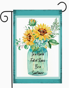 Garden Flag  Blue Ball Jar with Sunflowers - Flags Galore
