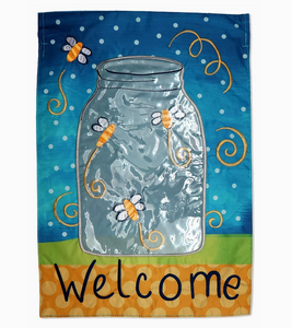 Flying Stars Welcome Firefly Garden Flag - Two Group Flag Co.