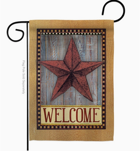 Welcome Country Barn Star Garden Flag - Two Group Flag Co.