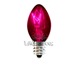 C7 Transparent Purple Incandescent Bulbs - 25 Pack