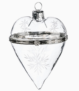 Clear Glass Heart Ornament Opens - Sullivans