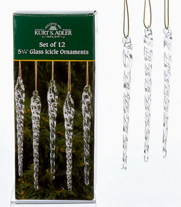 Twisted Icicle Glass Ornaments 5.25" - Kurt Adler
