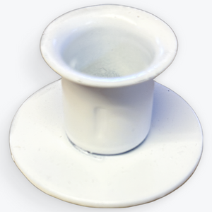 White Round Iron Taper Holder