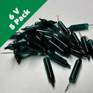6 Volt Green Mini Incandescent Bulb - 5 Bulbs