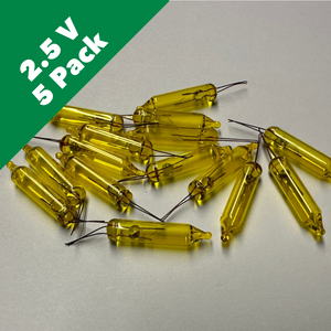 2.5 Volt Yellow (Gold) Mini Incandescent Bulb - 5 Bulbs