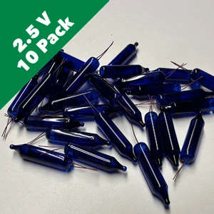 2.5 Volt Blue Mini Incandescent Bulb - 10 Bulbs