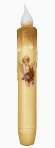 Cupid Valentine's Day 7" Battery Taper Candle - Wax Dipped