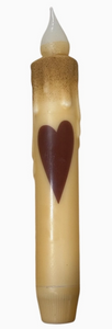 Red Heart Valentine's Day 7" Battery Taper Candle - Wax Dipped