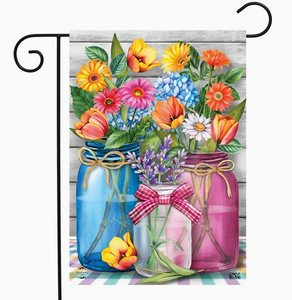 Spring Floral Jars Garden Flag - Briarwood
