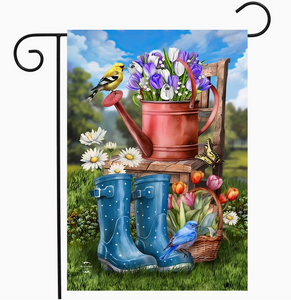 Spring Rain Boots Garden Flag - Briarwood
