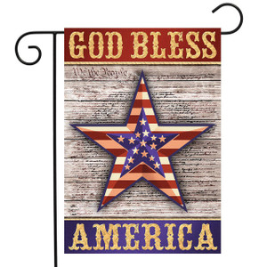 God Bless America Star Patriotic Garden Flag