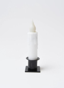 White 4.5" Battery Taper Candle with Timer