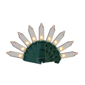 100 Mini LED Classic Warm White Lights on Green Cord - HBL