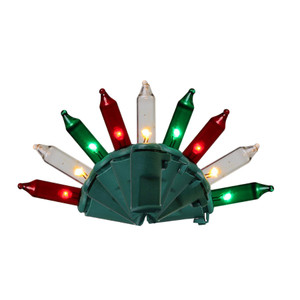 100 Mini LED Classic Traditional Lights on Green Cord - HBL