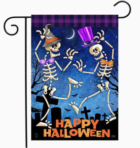 Dancing Skeletons Halloween Garden Flag - Briarwood