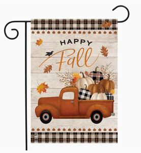 Happy Fall Pickup Truck Garden Flag - Briarwood