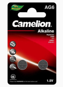 AG6 (LR69 / 371) Alkaline Batteries - 2 Pack - Camelion