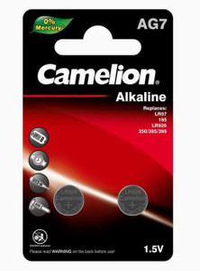 AG7 (LR57 / 395) Alkaline Batteries - 2 Pack - Camelion