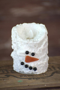 3x4 Bumpy Snowman Moving Flame Battery Candle - WHD