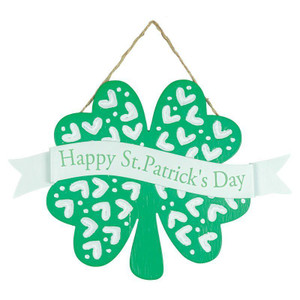 Happy St. Patrick's Day Shamrock Wall Sign - Hanna's