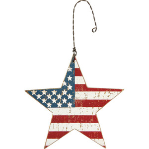 American Flag Star Ornament