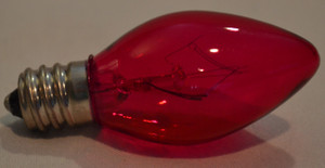 C7 Transparent Pink Incandescent Bulbs - 4 Pack