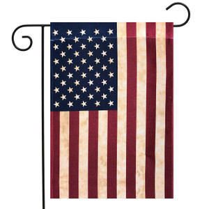 Tea Stained American Flag Garden Flag - Briarwood