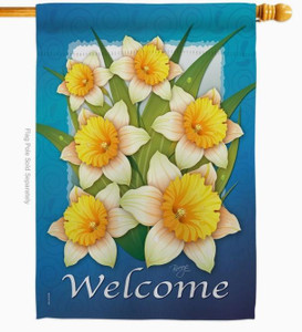Welcome Daffodils House Flag - Two Group Flag Co.
