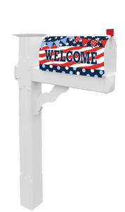 Welcome Patriotic Patterns Standard Mailbox Cover- Custom Decor