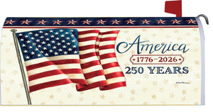 America 250 Flag and Stars Standard Mailbox Cover- Custom Decor