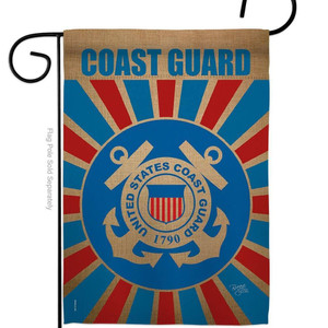 Coast Guard Burst Background Garden Flag - Two Group Flag Co.