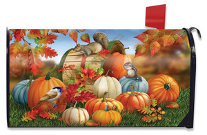 Fall Pumpkin Gathering Mailbox Cover - Briarwood
