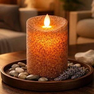 Grunge 3x4 Pillar - Moving Flame Candle - WHD Floral