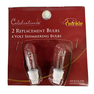 Clear 4 Volt Mini Shimmer Twinkle Bulbs- 2 Pack