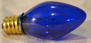 C7 Transparent Blue Incandescent Bulbs - 4 Pack