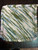 Handmade Knitted Washcloth - White, Green, Blue Diagonal