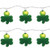 10 Green Clover (Shamrock) Incandescent Lights on White Cord - Brite Star
