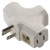 Adapter, Triple Outlet Rubber Tan Indoor