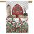 Barn In The Snow Winter House Flag - Briarwood