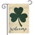 Welcome Shamrock Burlap Garden Flag