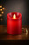 Red Smooth 3x4 Pillar - Moving Flame Candle - WHD Floral