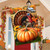 Fall Wild Turkey & Pumpkins House Flag - Briarwood