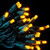 20 Yellow Conical LED Bulbs on Green Wire