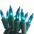 35 Mini Incandescent Teal Lights on Green Cord - Holiday Lite Source