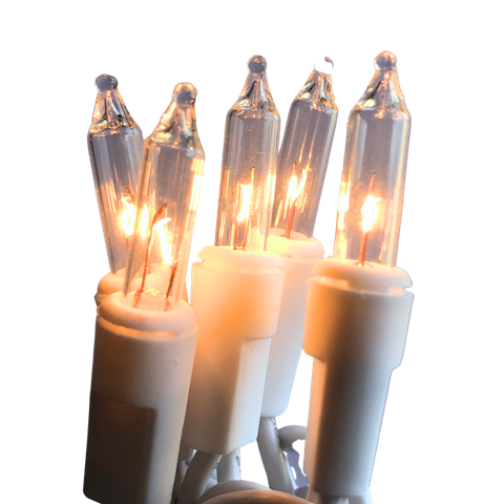 20 Mini Incandescent Clear Lights on White Cord