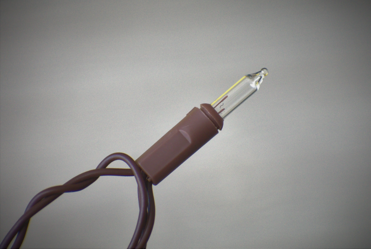 20 Mini Incandescent Clear Lights on Brown Cord - WHD Floral