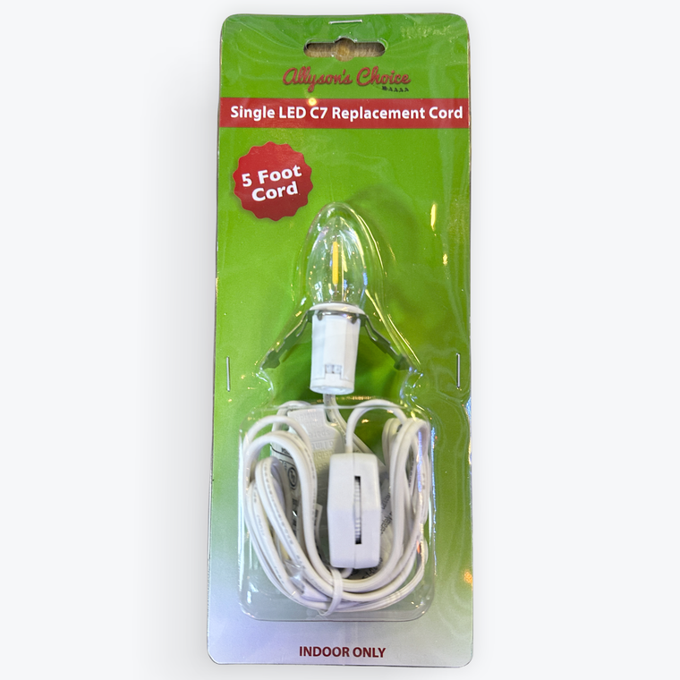 Clip Light/Ponytail- White Cord- Single Bulb