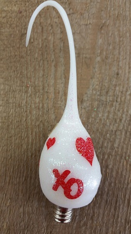 Valentine's Day White Bulb W/Red "XOs" - Vickie Jean's