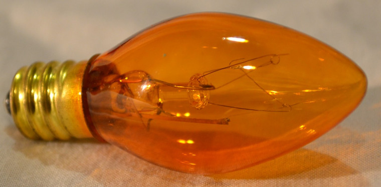C7 Transparent Amber Incandescent Bulbs - 4 Pack