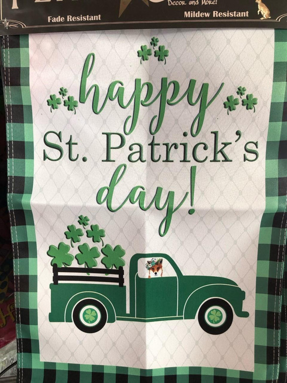 Flags Galore Garden Flag - St. Pat's Green Truck